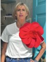 CAMISETA MAXI FLOR ROJO