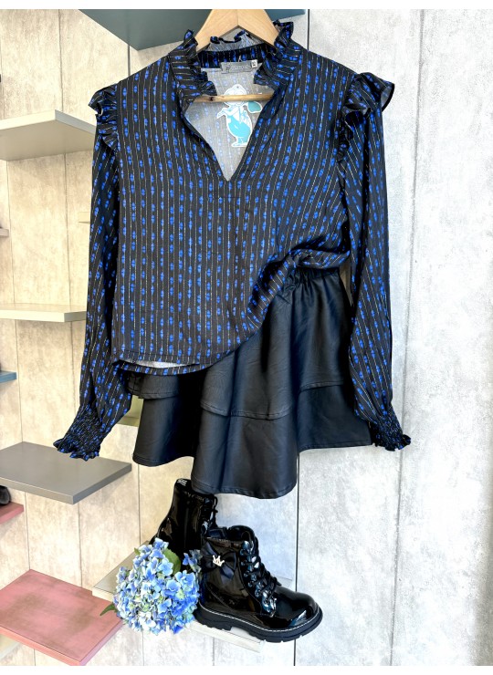 CAMISA Y FALDA POLIPIEL NEGRO