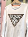 CAMISETA BLANCA LOGO GUESS VERDE/NARANJA