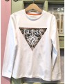 CAMISETA BLANCA LOGO GUESS VERDE/NARANJA