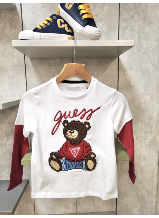 CAMISETA OSO GUESS BLANCA