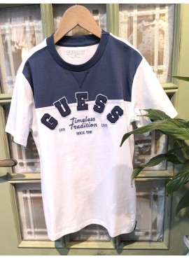 CAMISETA GUESS MARINO/BLANCO