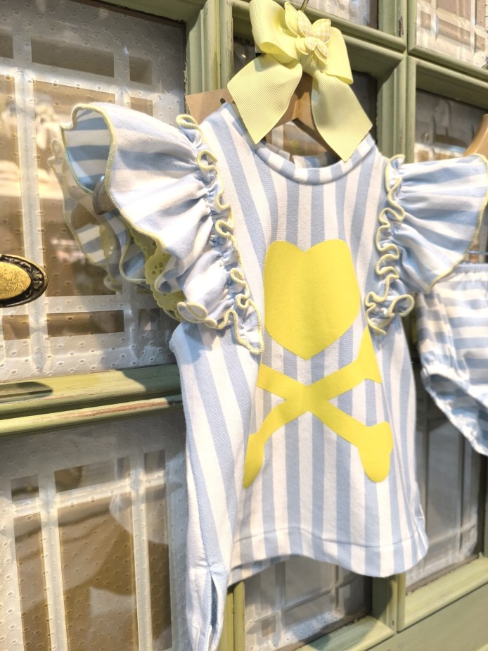 CAMISETA Y RANA A CELESTE