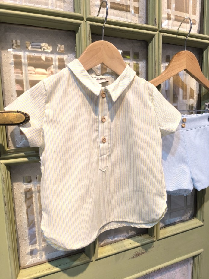 PANTALÓN/RANA Y CAMISA CELESTE