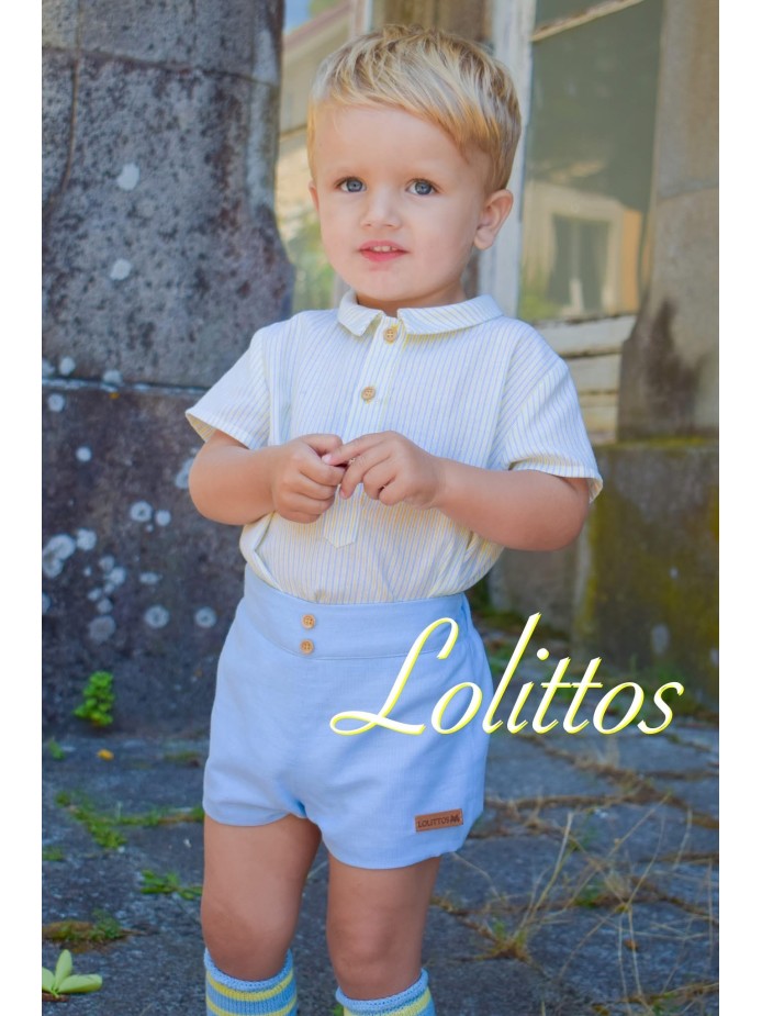 PANTALÓN/RANA Y CAMISA CELESTE