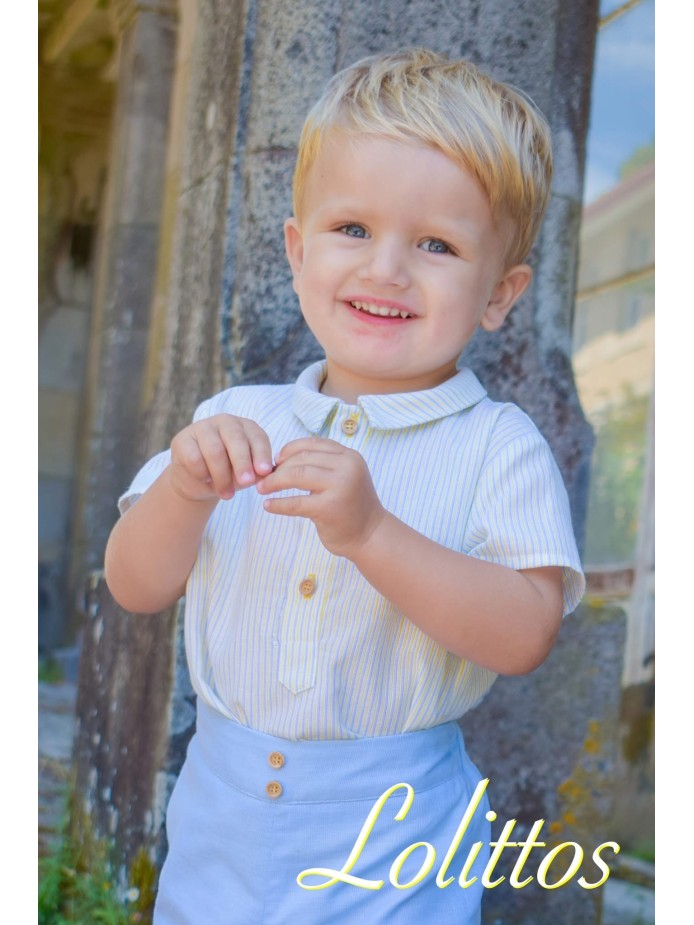 PANTALÓN/RANA Y CAMISA CELESTE