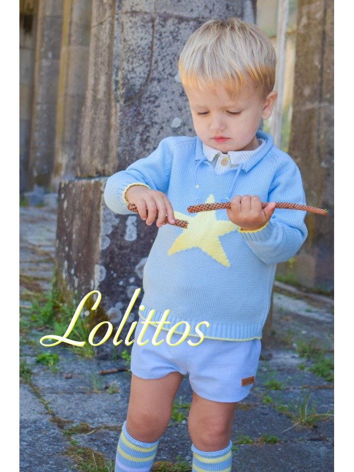 PANTALÓN/RANA Y CAMISA CELESTE