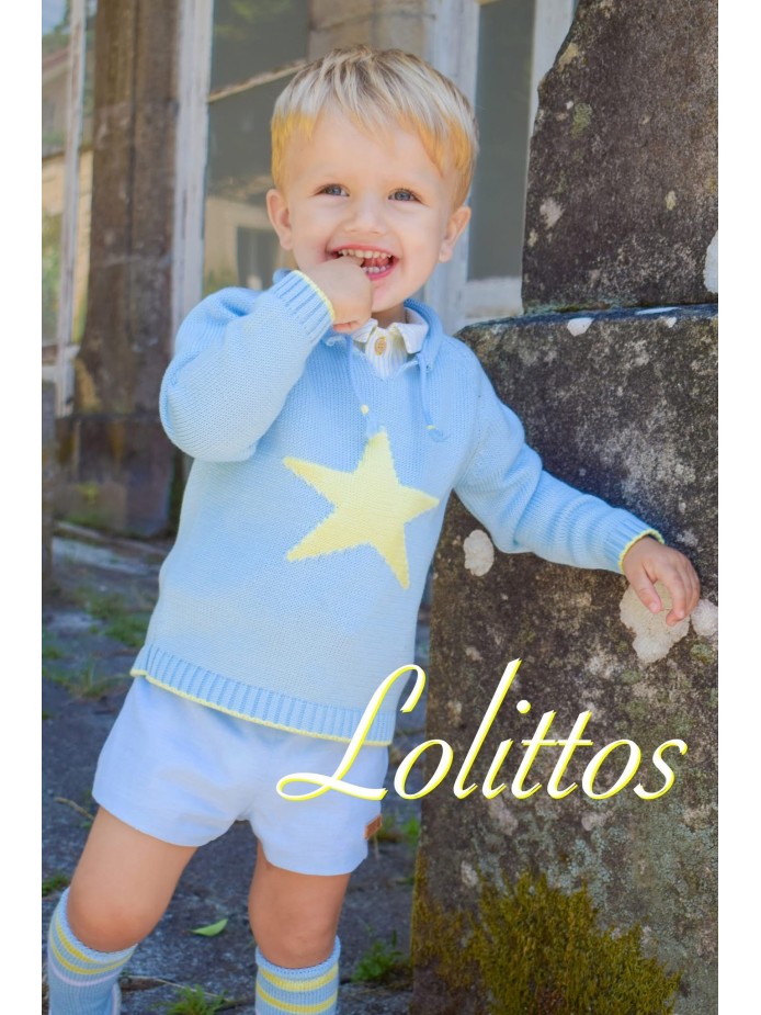 PANTALÓN/RANA Y CAMISA CELESTE