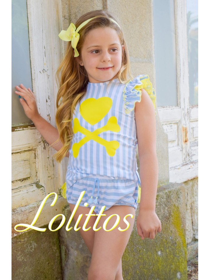 CAMISETA Y RANA A CELESTE