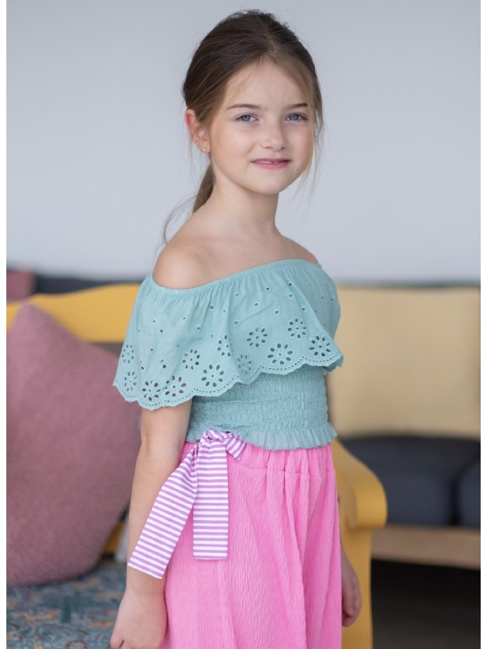 TOP ENGOMADO VERDE AGUA