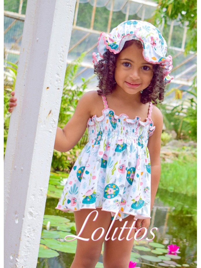 CAMISETA LICRA CON CUBRE Y GORRO BORA BORA