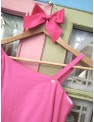 VESTIDO MANGA ABULLONADA FUCSIA