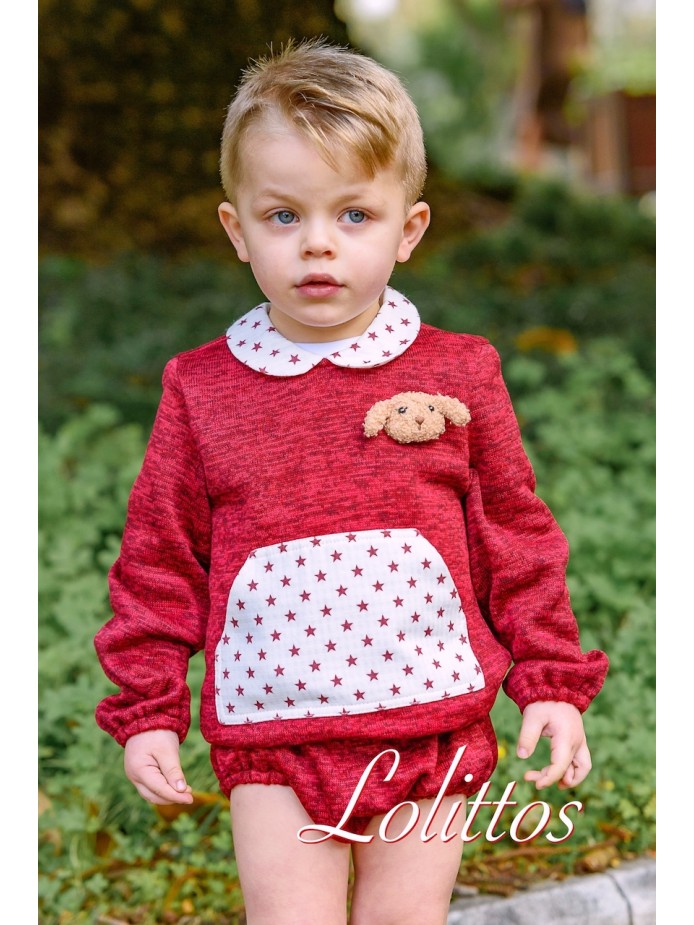 Conjunto punto granate para niño