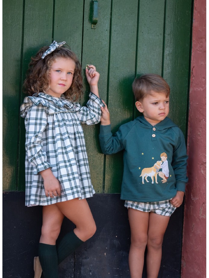 Vestido cuadros navidad niña