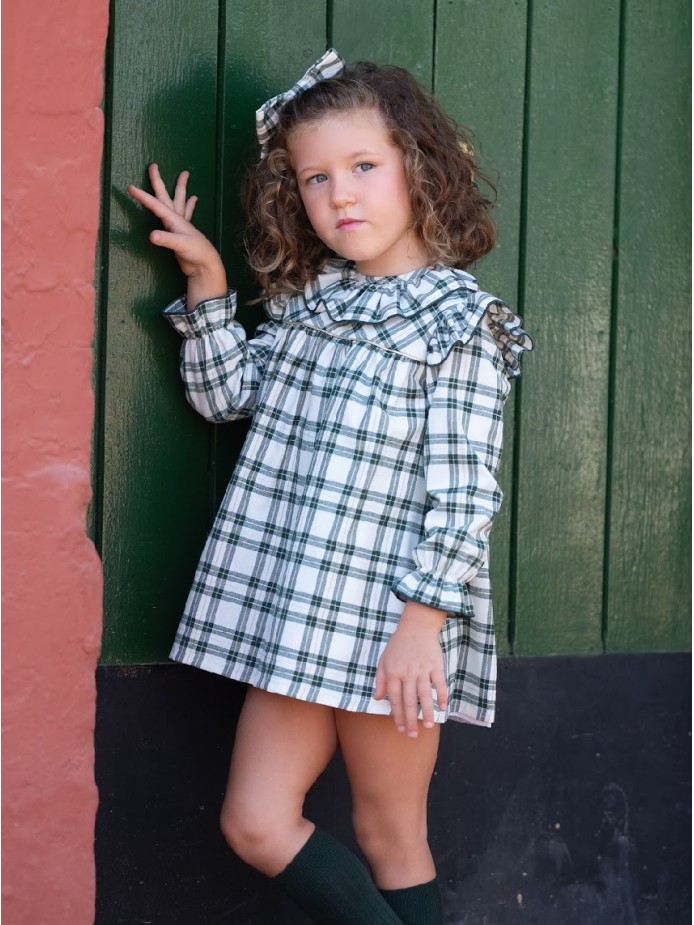 Vestido cuadros navidad niña