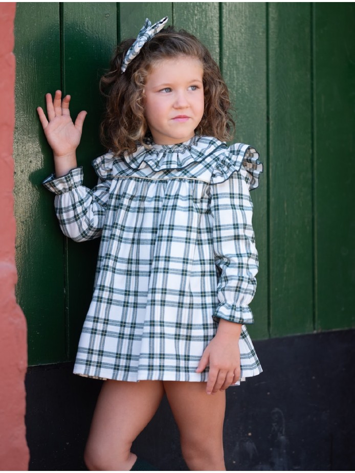 Vestido cuadros navidad niña