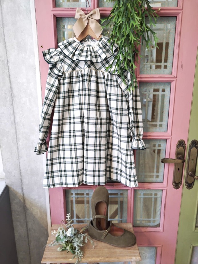 Vestido cuadros navidad niña