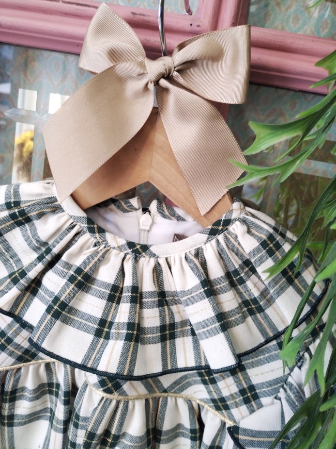 Vestido cuadros navidad niña