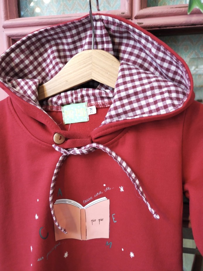 FELPA Y PANTALÓN CUADROS GRANATE PIOPIO