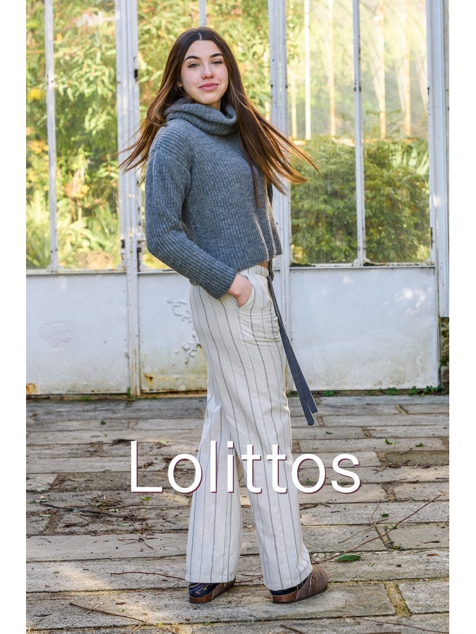 PANTALÓN PALAZZO GRIS CASUAL LOLITTOS