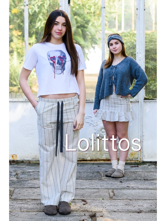PANTALÓN PALAZZO GRIS CASUAL LOLITTOS