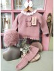 Conjunto de punto rosa para bebe