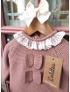 Conjunto de punto rosa para bebe