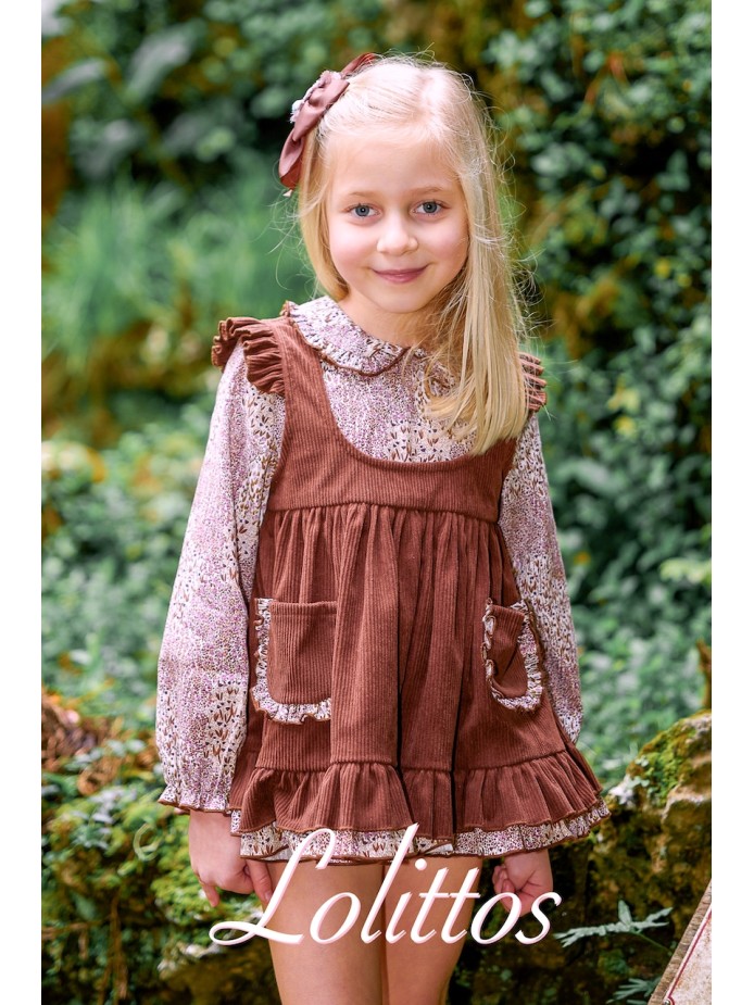 Vestido niña marrón