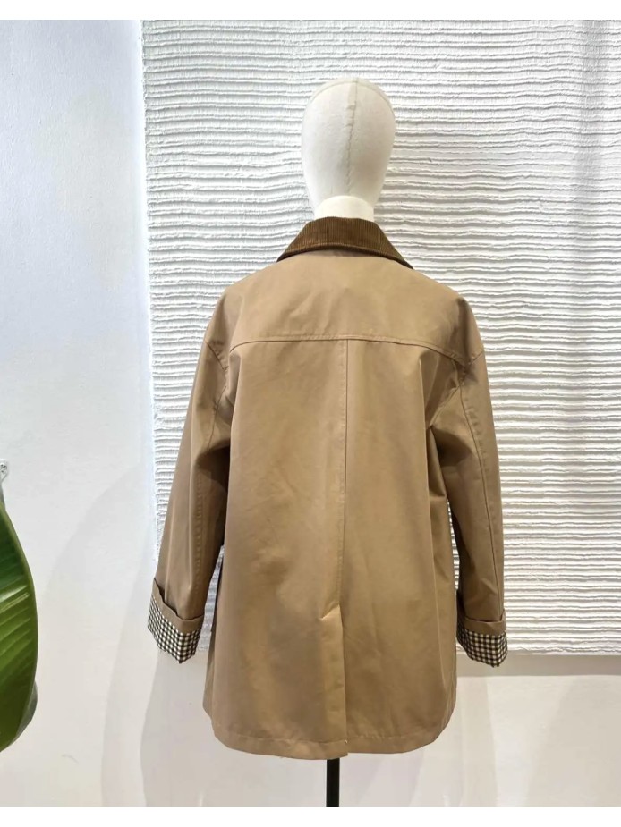 PARKA CAMEL CUELLO Y BOLSILLOS PANA