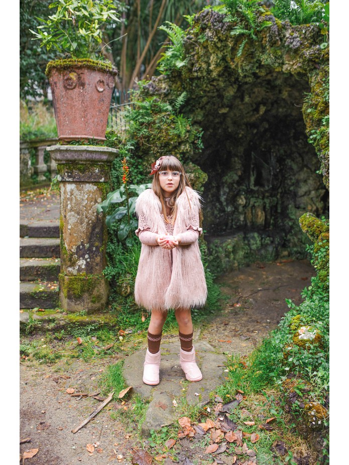 Chaleco rosa palo niña.