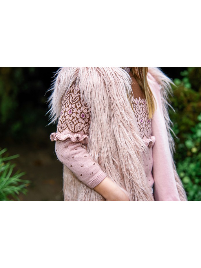 Chaleco rosa palo niña.