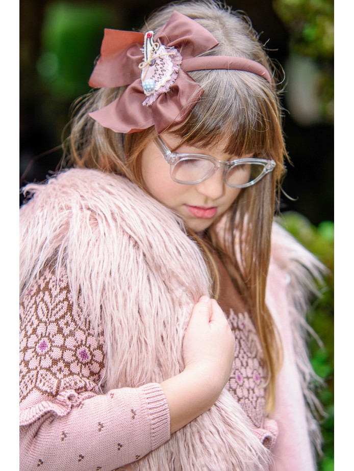 Chaleco rosa palo niña.