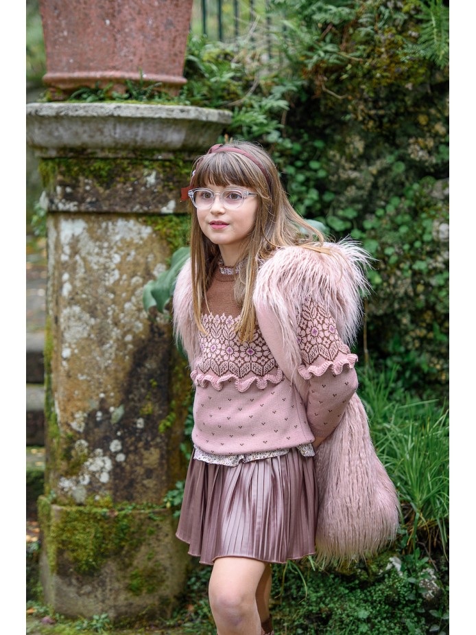 Chaleco rosa palo niña.