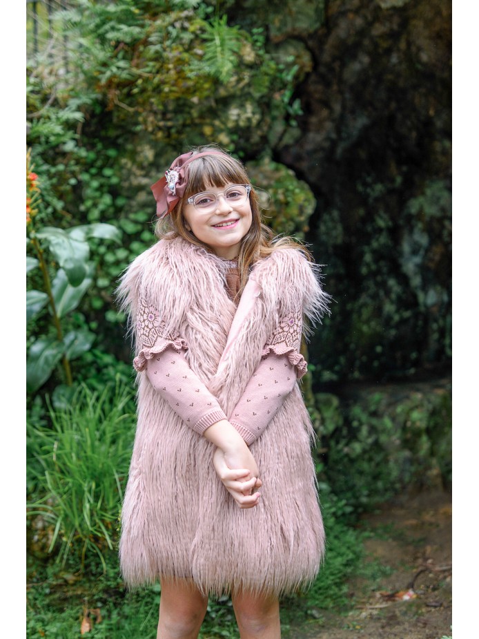 Chaleco rosa palo niña.