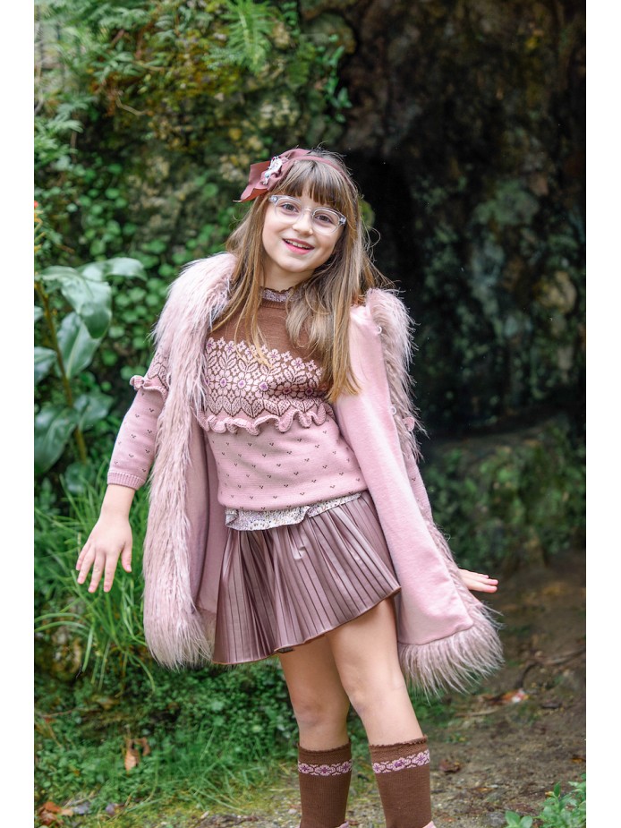 Chaleco rosa palo niña.