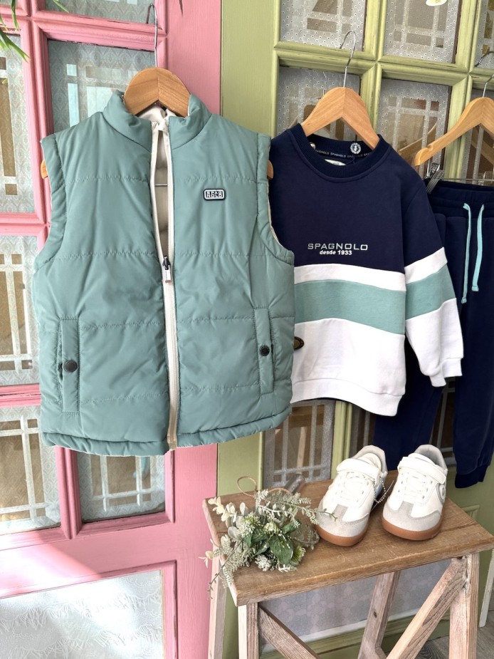 FELPA Y PANTALÓN AZUL/VERDE SPAGNOLO