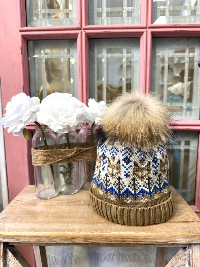 Gorro pompón natural niño