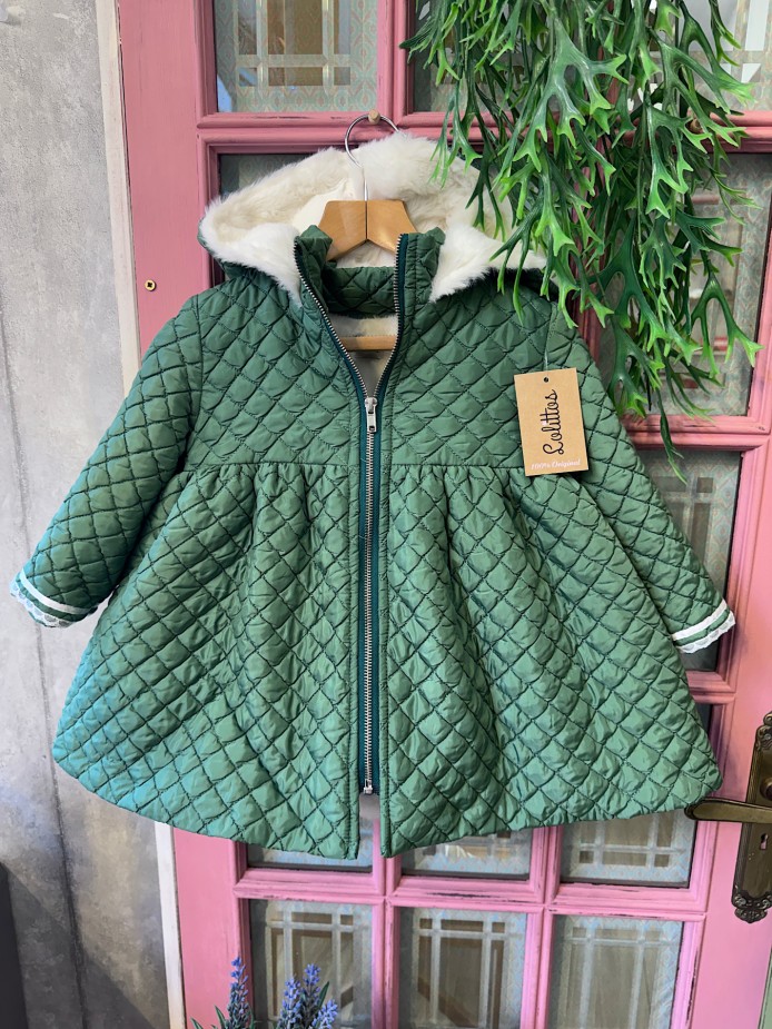 Abrigo verde botella niña