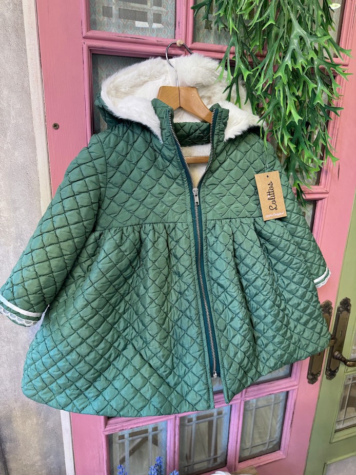 Abrigo verde botella niña