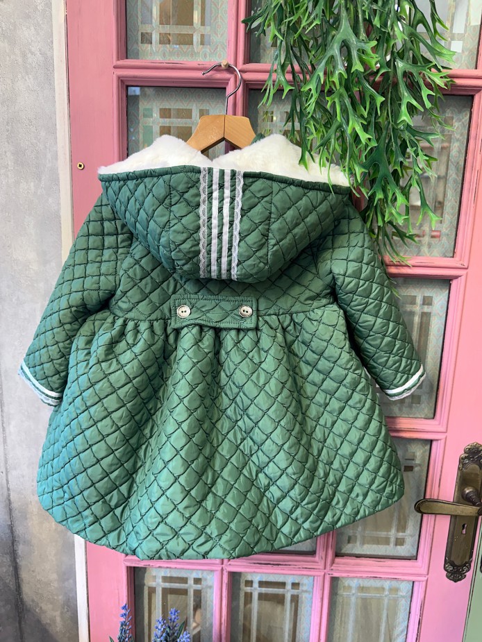 Abrigo verde botella niña