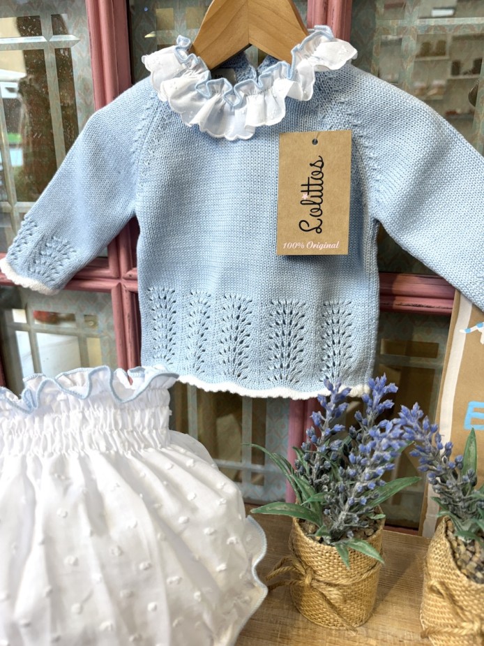 JUBÓN CON CUBRE BEBÉ CELESTE ÓNIX LOLITTOS