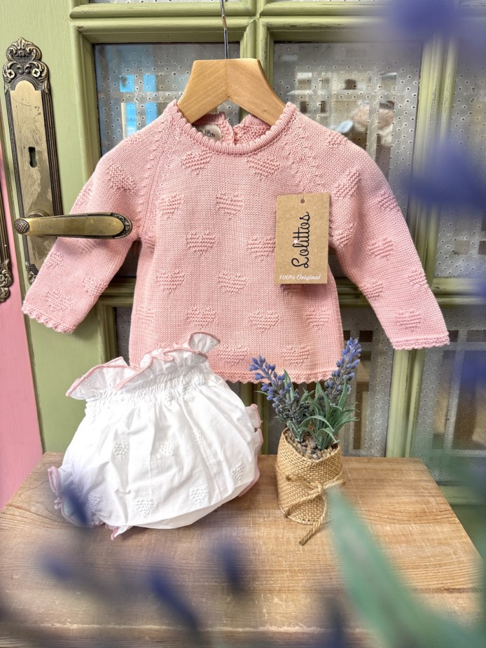 CONJUNTO DE PUNTO PARA BEBÉ NIÑA