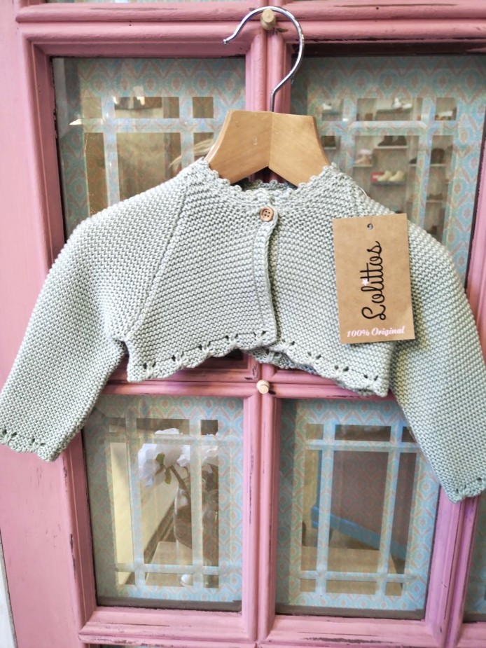 CHAQUETA PARA BEBÉ VERDE AGUA