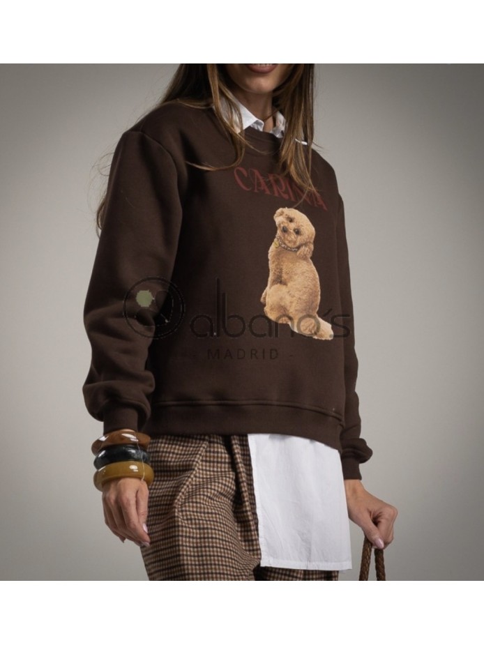 SUDADERA MUJER MARRÓN