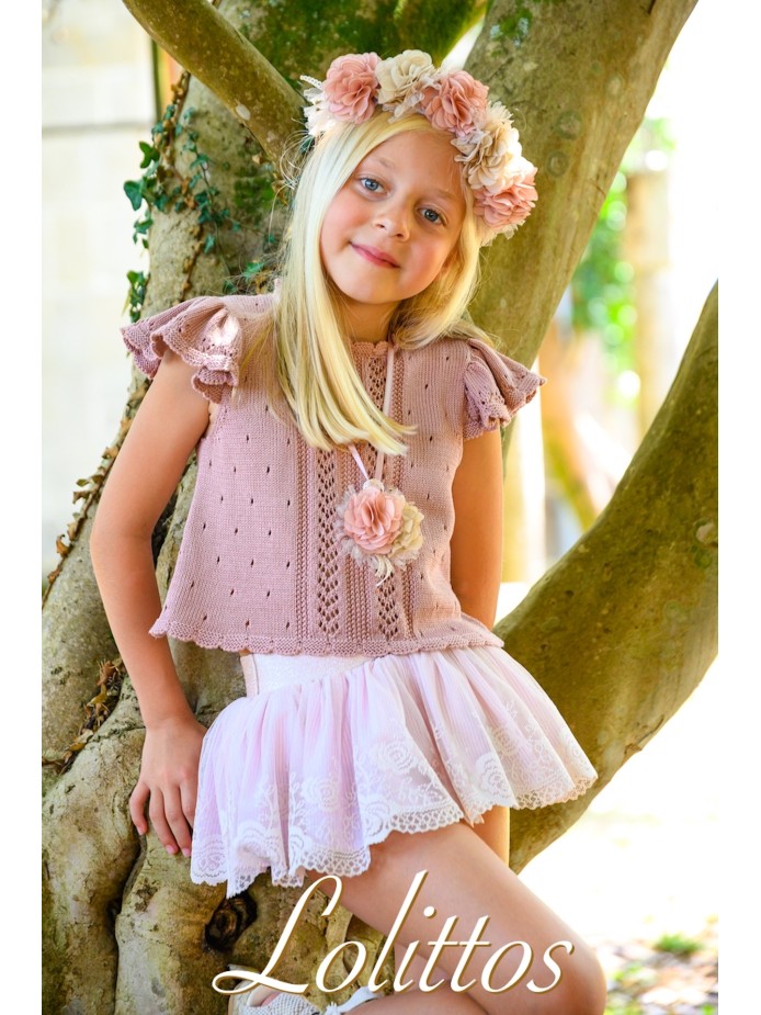 TOP PUNTO Y CUBRE/FALDA DUQUESITA