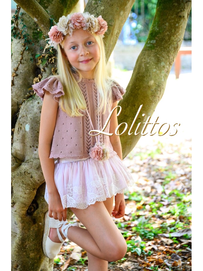 TOP PUNTO Y CUBRE/FALDA DUQUESITA