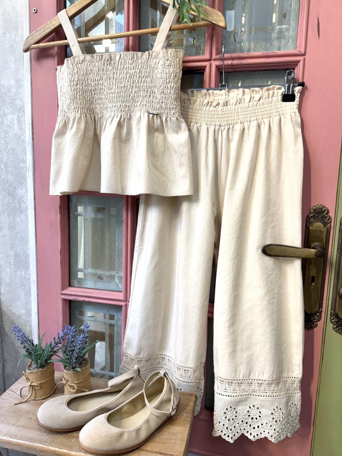 TOP Y PANTALÓN LINO ARENA