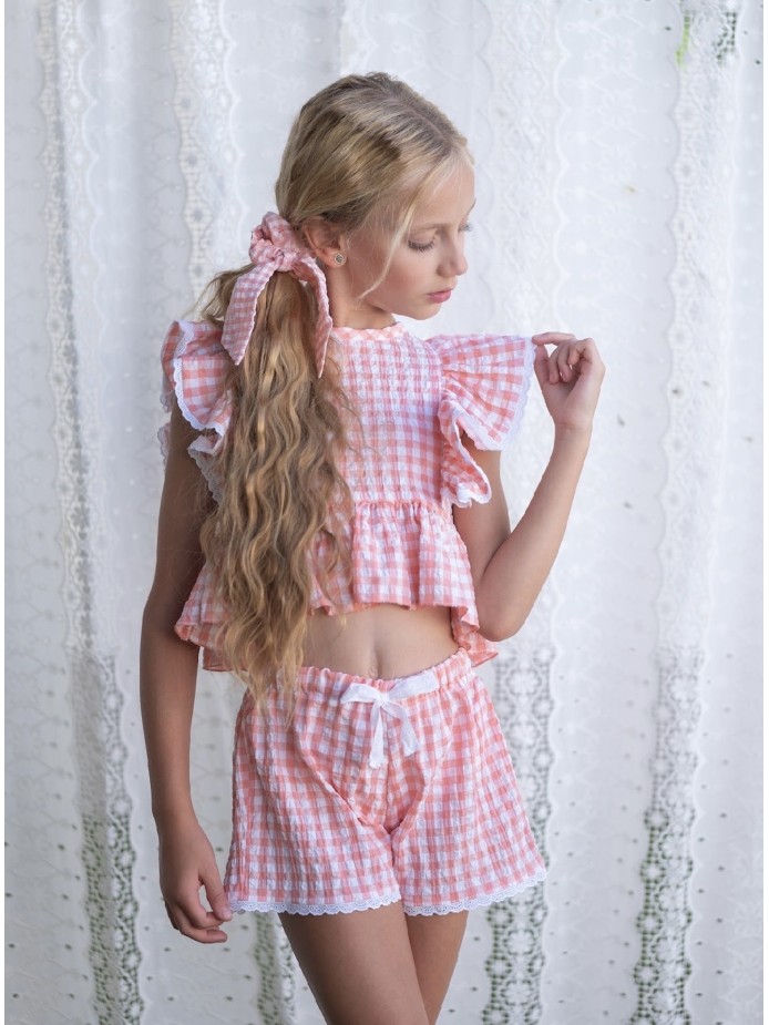 CAMISA Y PANTALÓN CORTO MELOCOTÓN MONPETITBONBON