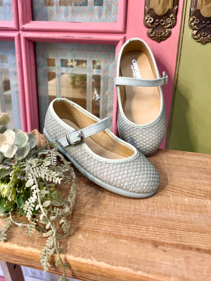 MERCEDITA TEXTURA VERDE AGUA CHUCHES