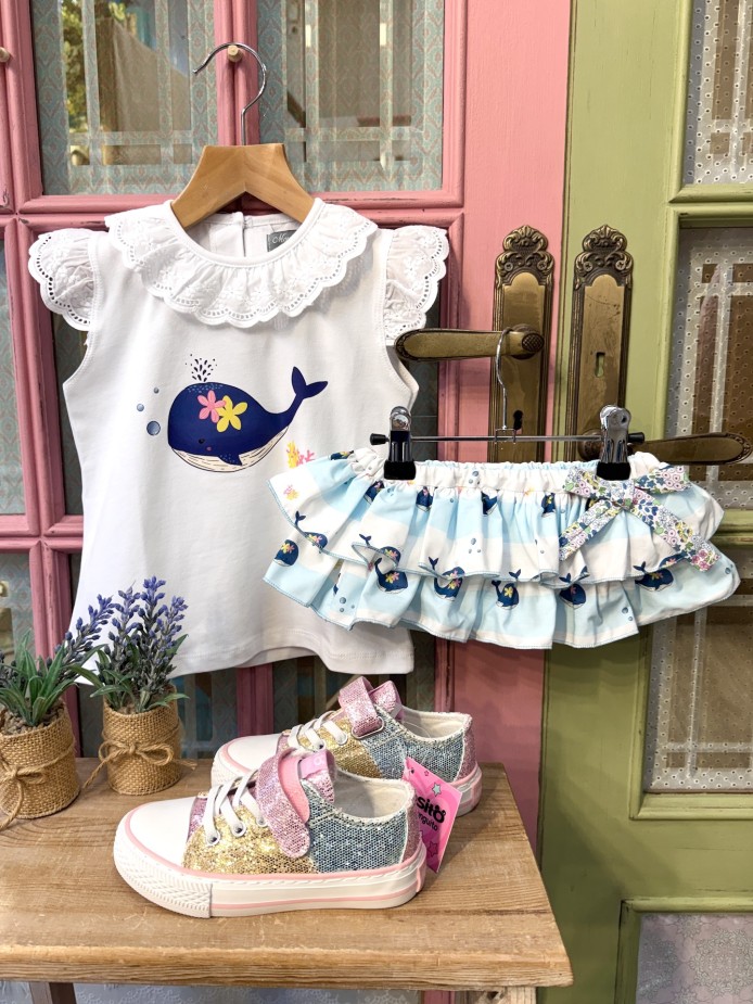 CAMISETA Y CUBRE BALLENA MON PETIT BONBÓN